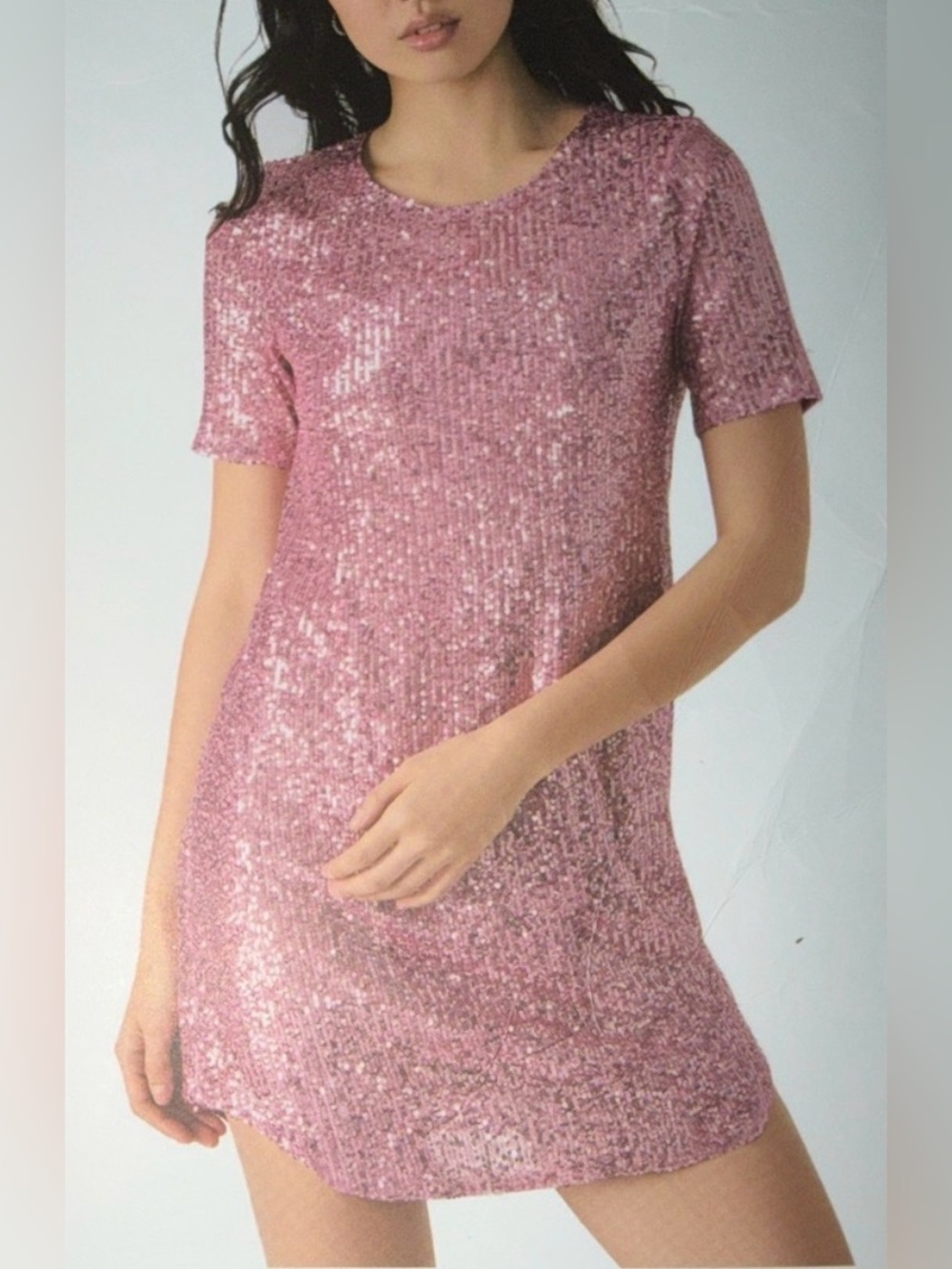 Betsey Johnson Rose Pink Sequin Shift Dress